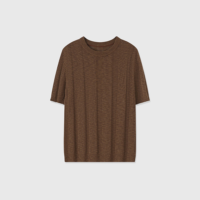 brunello cucinelli rib jacquard crew-neck t-shirt